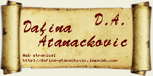 Dafina Atanacković vizit kartica